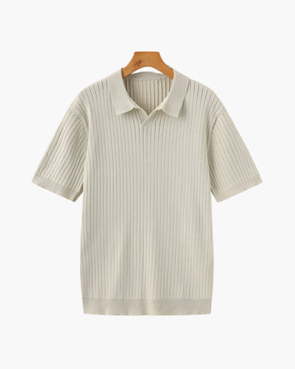 Premium Ribbed Knit Polo